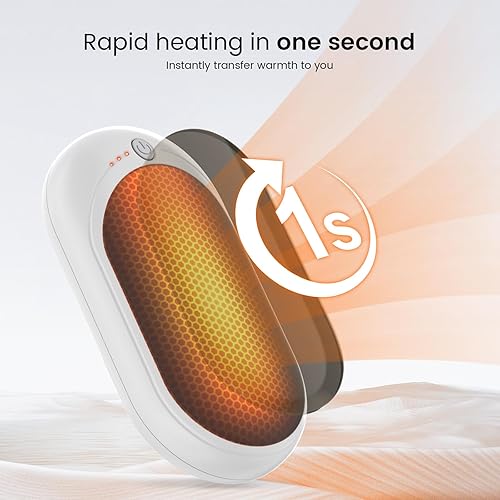 Miniatura 3 de ODOSOLA Calentadores de manos recargables, paquete de 2 unidades, 6000 mAh 2 en 1, calentadores de manos calientes portátiles eléctricos, máximo 20