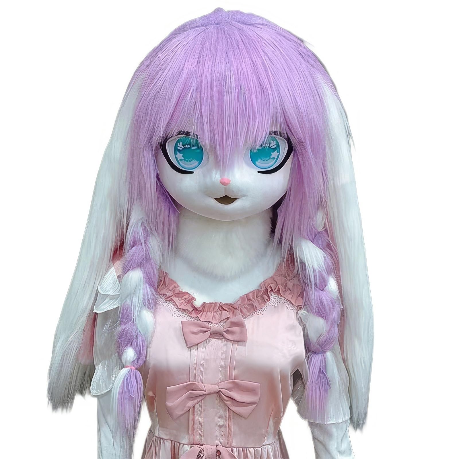 Maska Zwierzęca Fursuit Kig, Zwierzęcy Kaptur W Stylu Anime Z Ogonem I Pluszowymi Rękawiczkami, Nadające Się Do Noszenia Przebranie Z Kapturem (Color : 2)