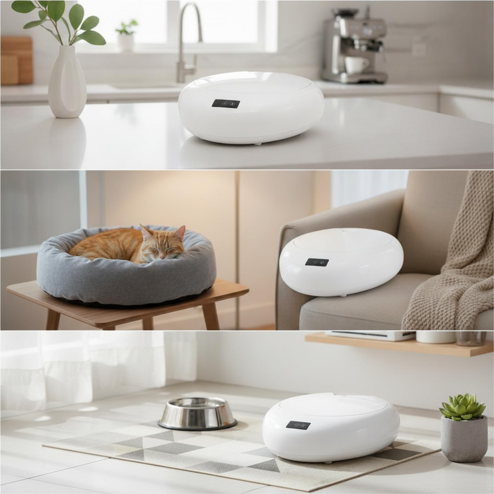Comero Automático mporizado Dispensador Comida Compacto para Perros, Conejos, Inriores