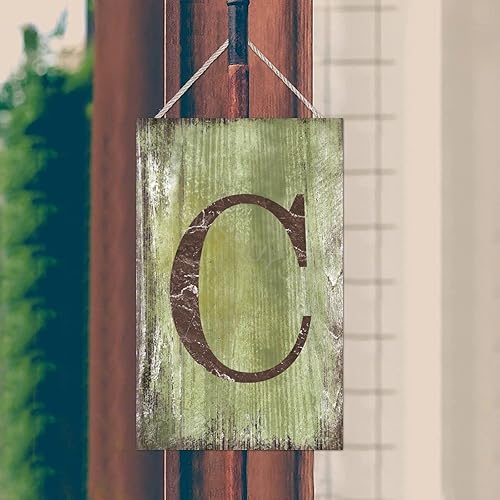 Vista 81 de Letrero colgante de madera con letra J, letrero de madera para decoración del hogar, 26 letras del alfabeto de metal, placa de madera, decoración