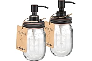 Rustic Oil Rubbed Bronze Soap Dispenser for Kitchen Sink: Amolliar Farmhouse Decor Mason Jar Lid