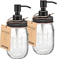 Vista 1 de Amolliar Dispensador de Jabón Líquido para Tarro de Albañil, Tapa de Bomba de Reemplazo de Acero Inoxidable Resistente a la Oxidación, Linda