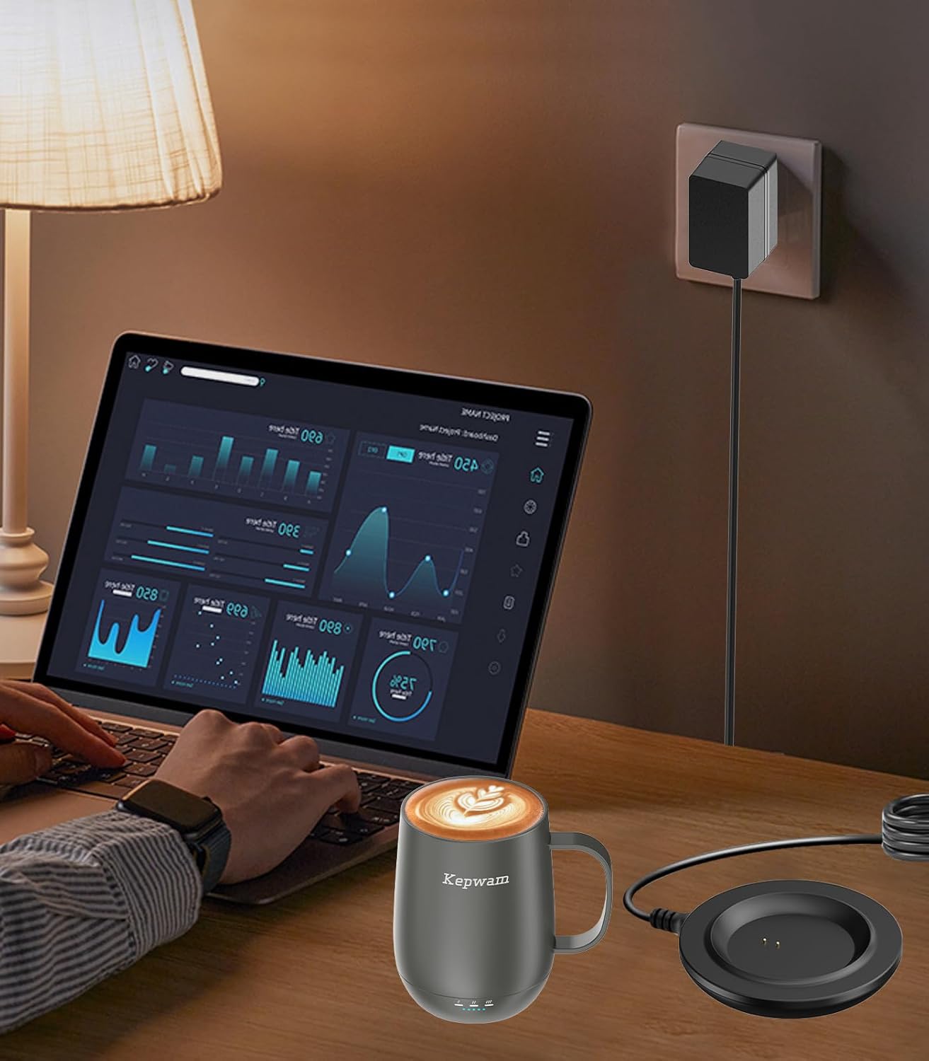 Charging Coaster – Compatible with Kepwam T1, T2, and T2 Plus Self-Heating Coffee Mugs Only