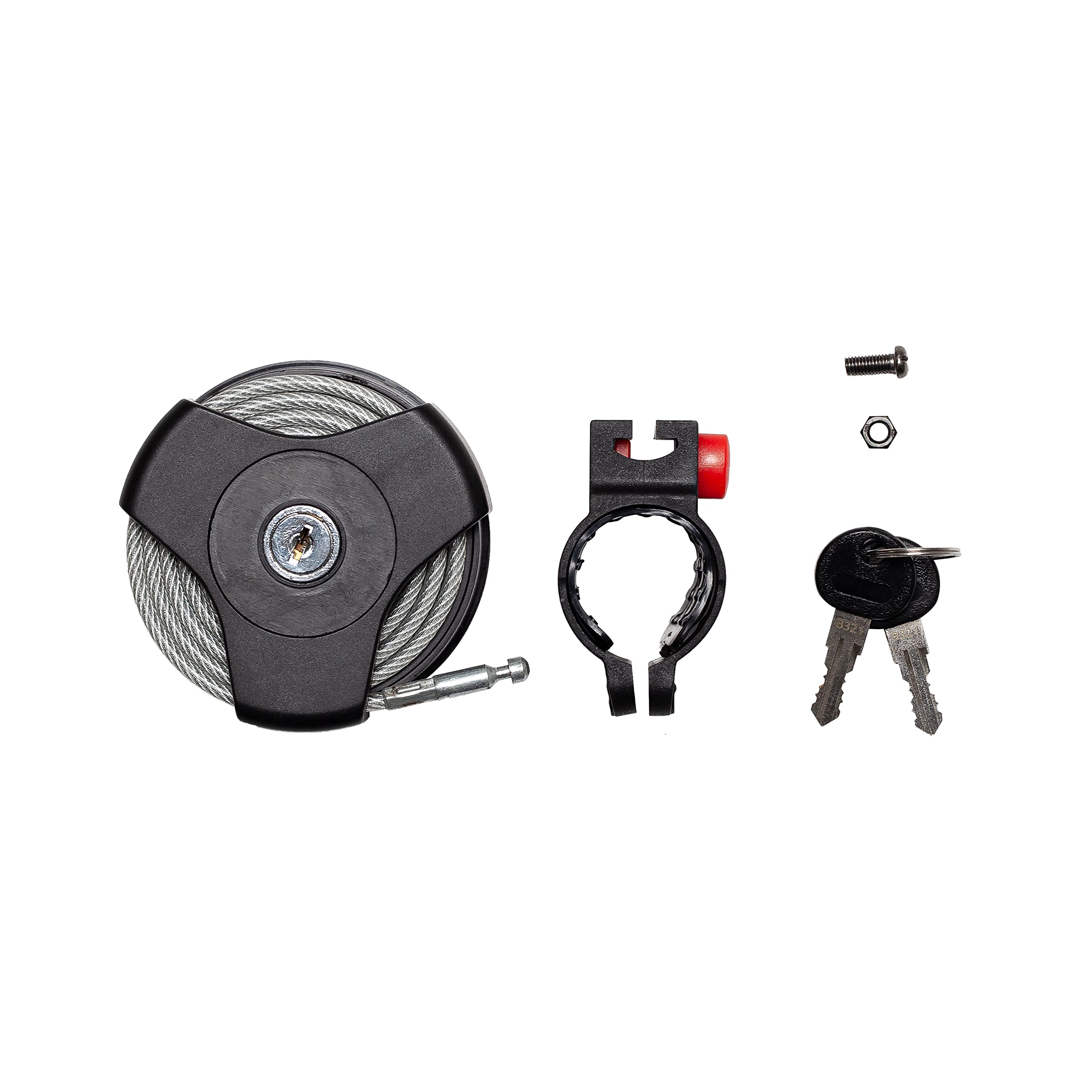 Bike Lock Roller Foldable Bicycle Cable Lock with Key Ideal for Bike, Electric Bike, Skateboards, Strollers, Lawnmowers - Retractable Lightweight Compact Bike Lock Made with Alloy Steel