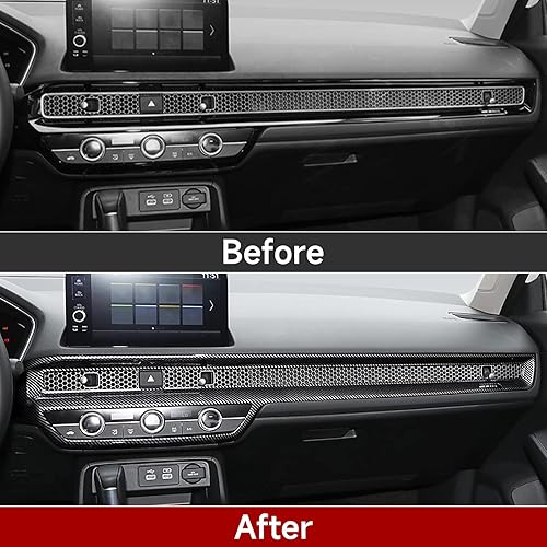 Miniatura 137 de Car Central Armrest Box Cover Decals for 2022 2023 2024 2025 Honda Civic 11th Gen Accessories ABS Carbon Fiber Interior Stickers