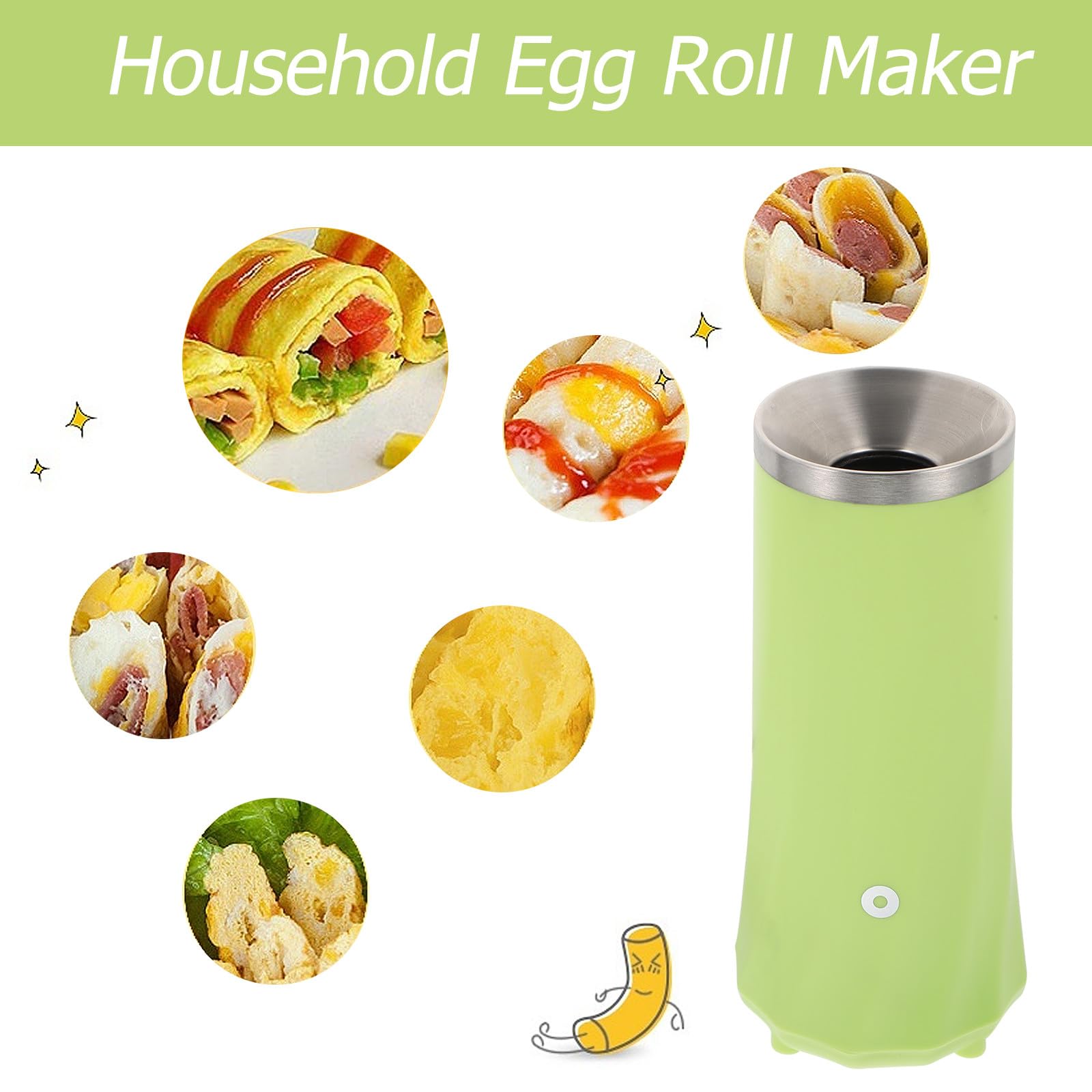 Operitacx Cuociuova Elettrico per Colazione Acciaio Inossidabile e Abs, Macchina Automatica per Pezzi di Salsiccia, Design Semplice e Sicuro per Uso Domestico Stili multipli