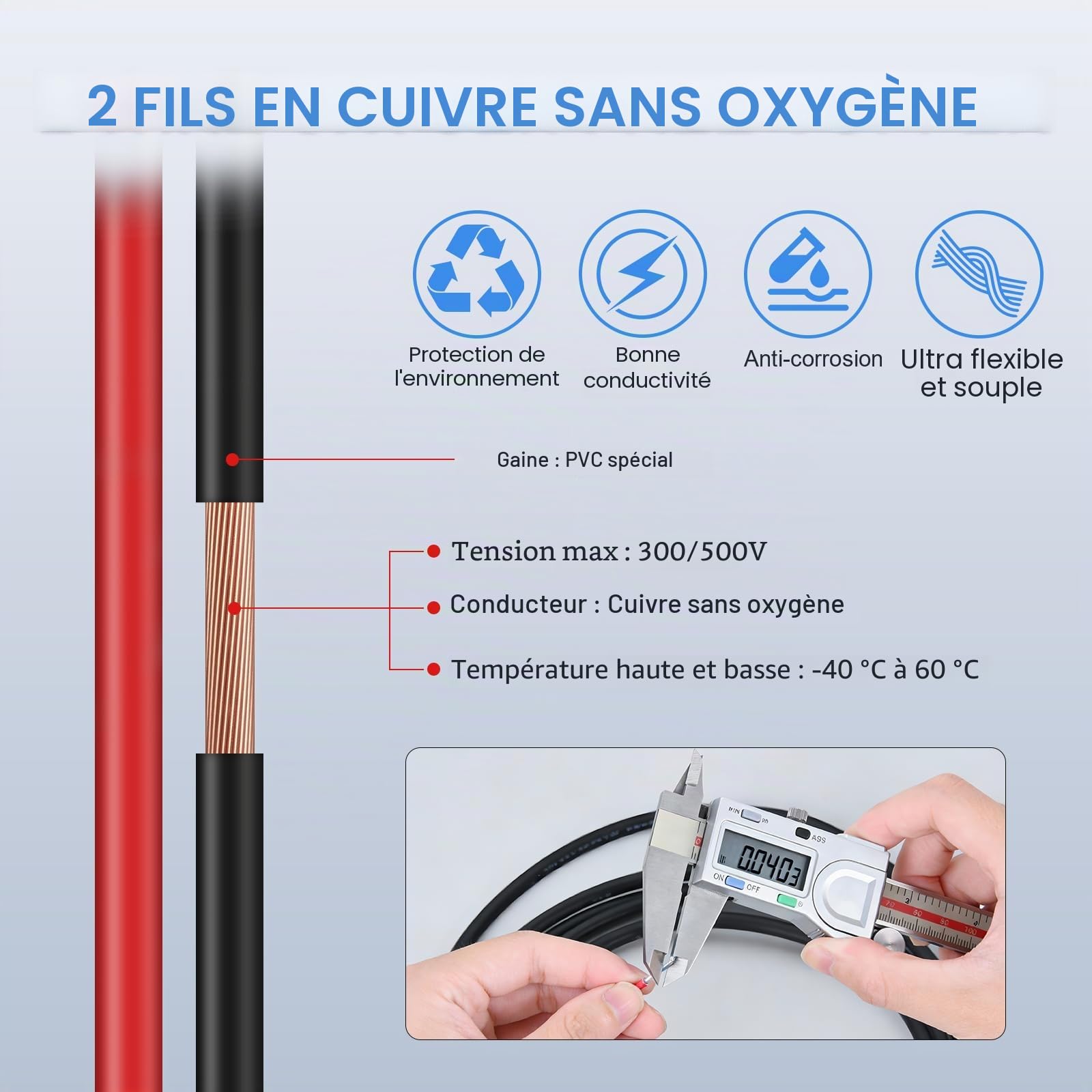 2 Fils 0,5mm² 50 Mètres Câble Pour Véhicule – d'attache Multiconducteur, Plat, Noir, Pour Caravanes, Camions, Remorques