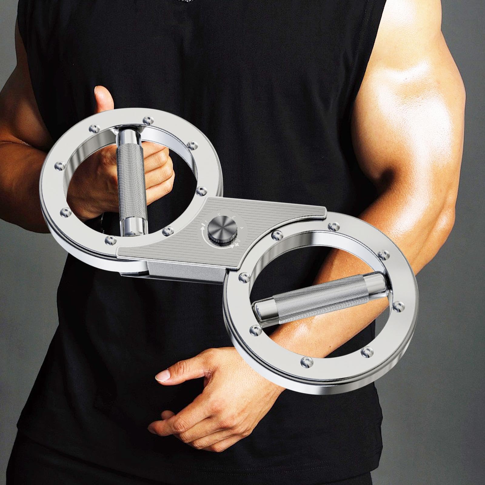 Kompaktes und handliches Oberkörper Trainingsgerät mit einstellbarem Widerstand für hochintensives Oberkörper Krafttraining, Hand und