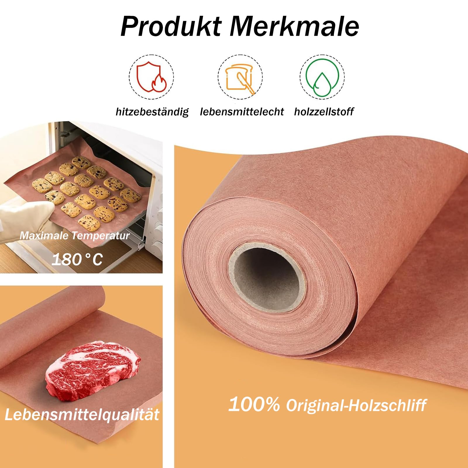 Butcher Paper per affumicatore, carta da macellaio, rotolo di carta kraft originale, per barbecue, 30 cm x 10 m, per cottura a lungo termine, affumicatura, barbecue (1)