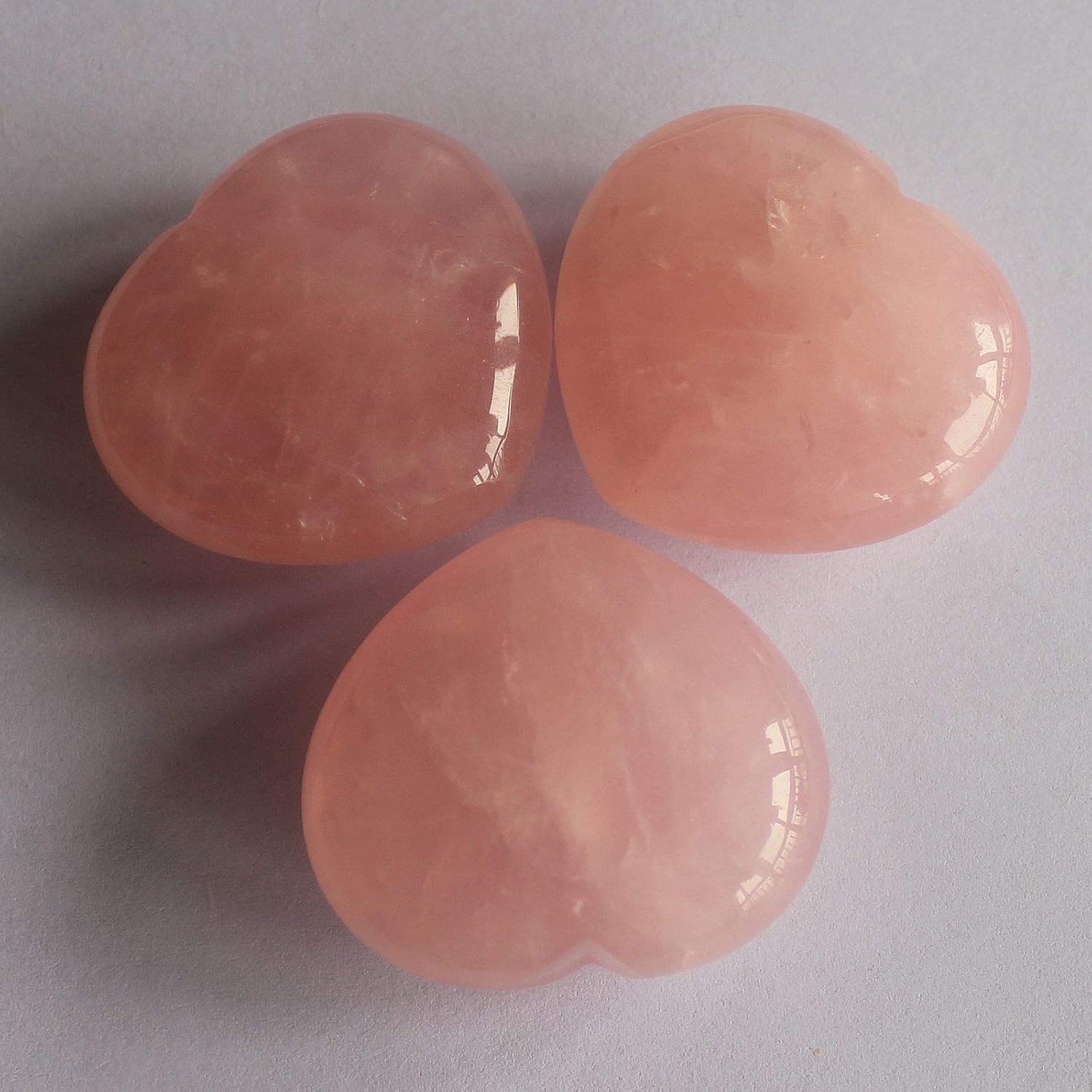 1pcs Mixed gemstone crystal heart piece (45mm rose quartz)