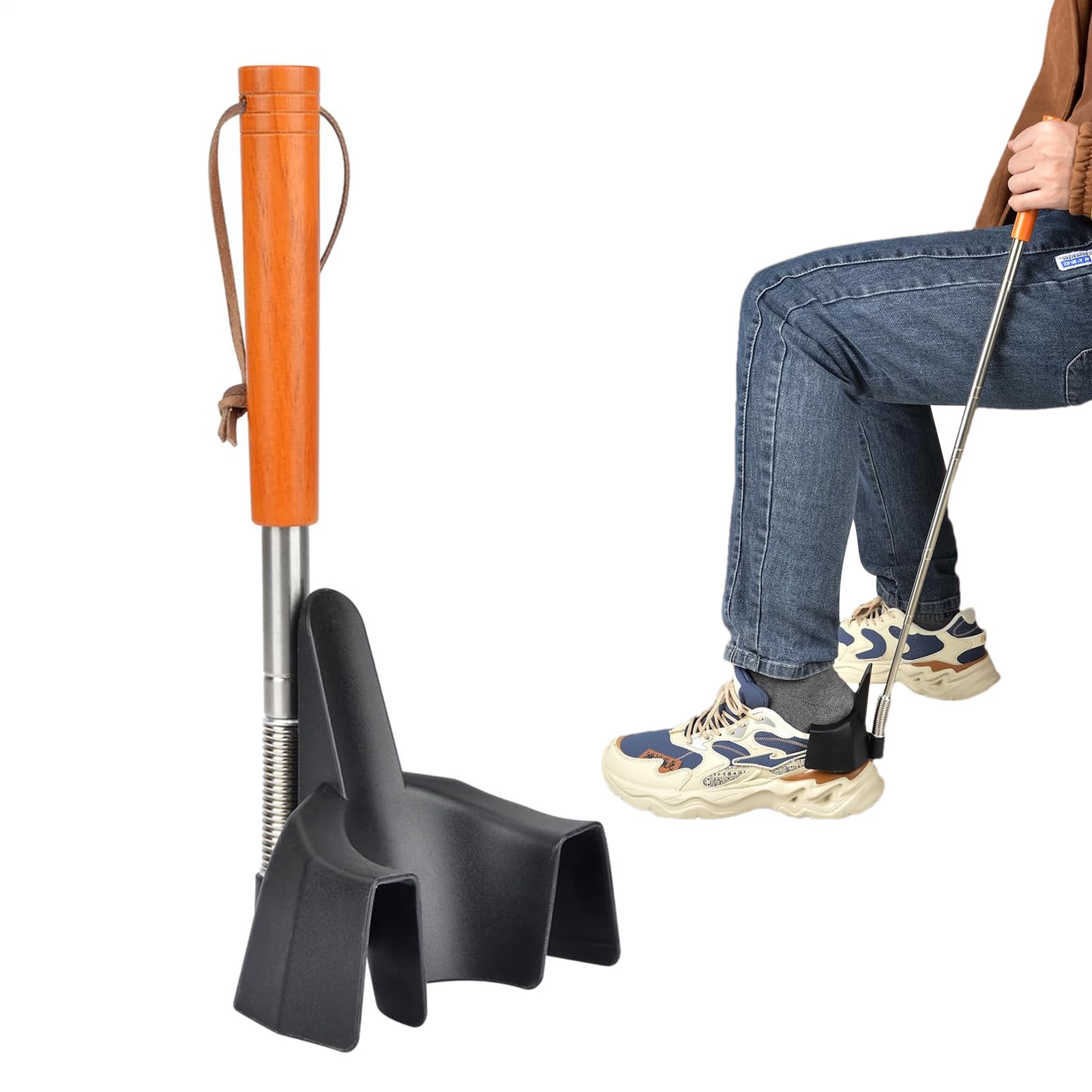 Corne De Chaussure À Longue Poignée - Toothorn Télescopique Réglable Pour Les Seniors Et Les Adultes, Horn Chaussure Stick Walking | Corne De Chaussure Étendue, Aide À Chaussures Portables, Assista