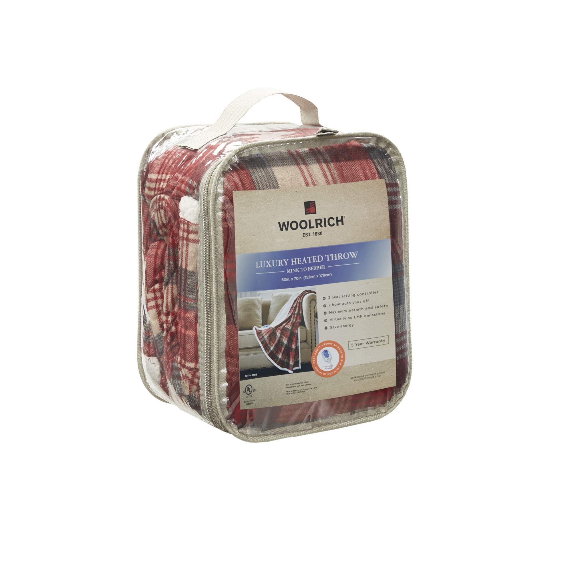 Amazon.com: Woolrich Tasha Oversized Mink to Berber Heated Throw Red 60x70,  WR54-1776 : Home u0026 Kitchen