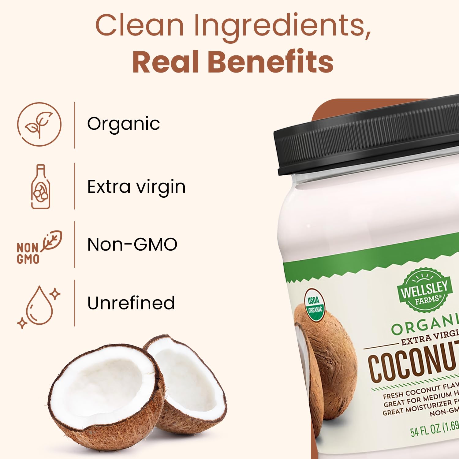 Amazon.com : Wellsley Farms Organic Extra Virgin Coconut Oil