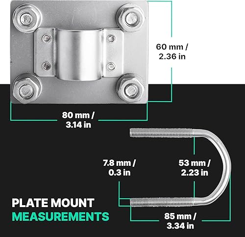 Miniatura 4 de Soporte de mástil para antena de helio para montaje en poste, abrazadera fija de perno en U, soporte de hardware para techo al aire libre, Lora