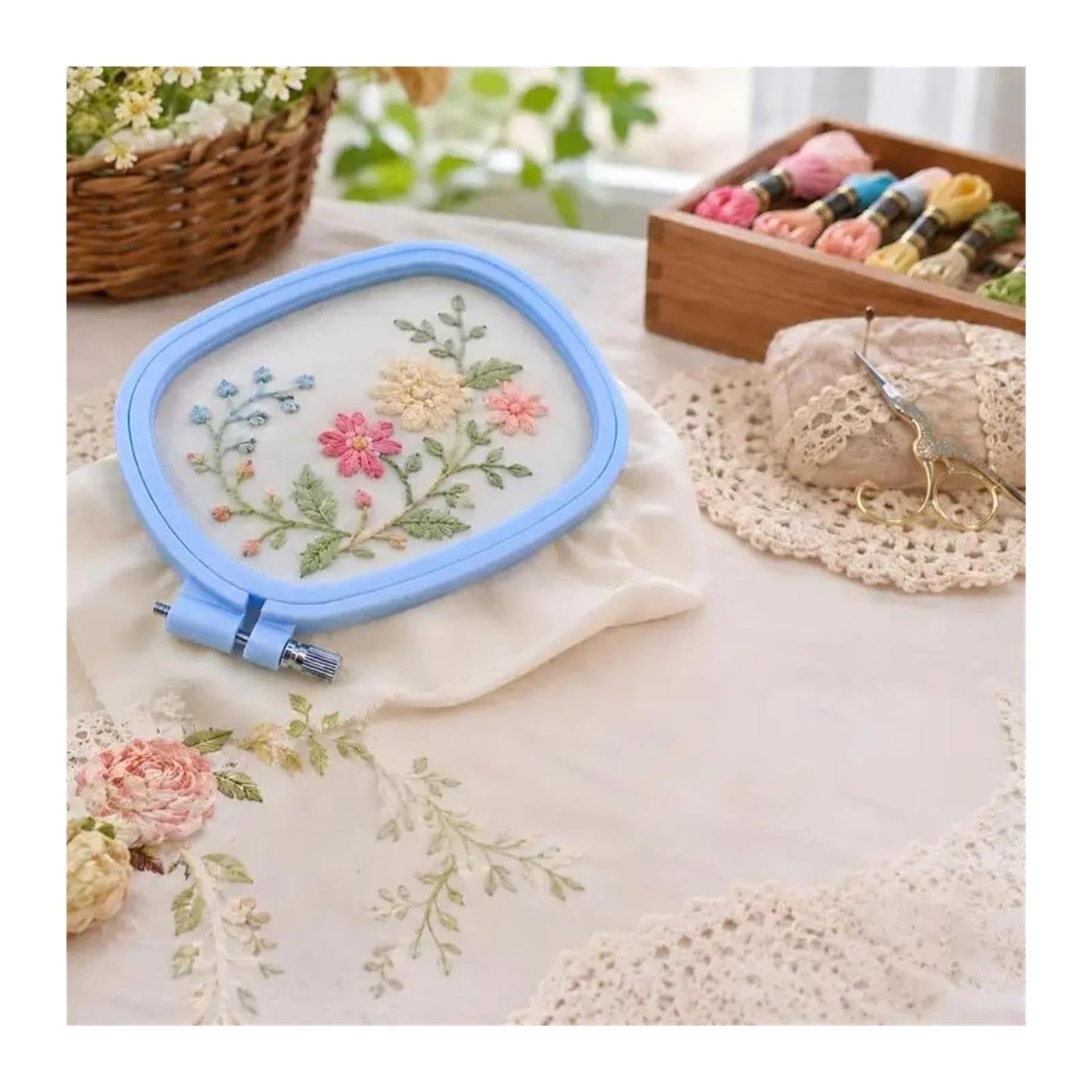 Set di cerchi da ricamo quadrati in plastica 1/2 pezzi, 5 dimensioni