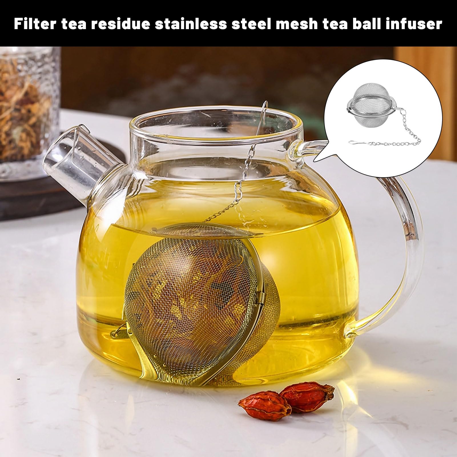 Stainless Steel Tea Infuser - 3 Piece Set -6 Stainless Steel Tea Infuser - 3 Piece Set -6