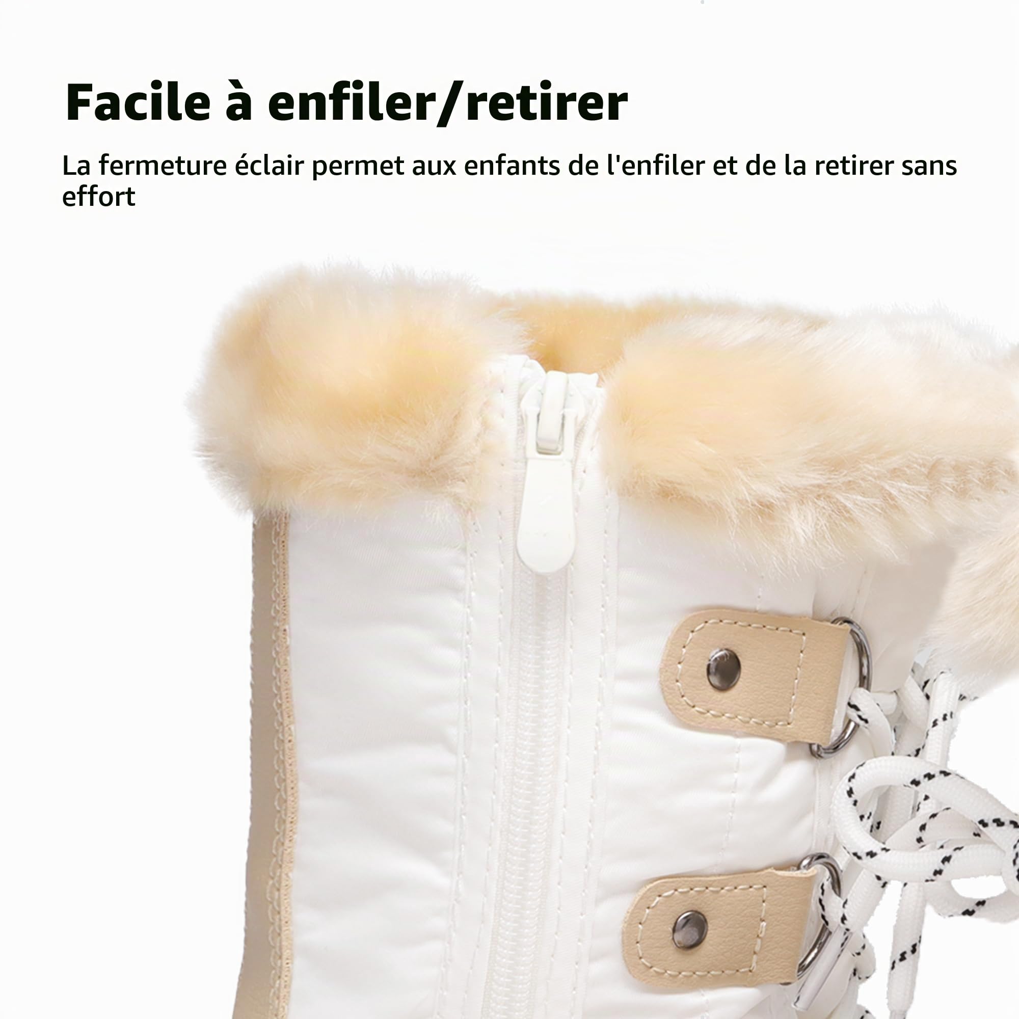DREAM PAIRS KIDS Bottes de Neige pour Enfants Chaudes et Confortable Bottes de Hiver Antidérapante avec Coque Imperméable