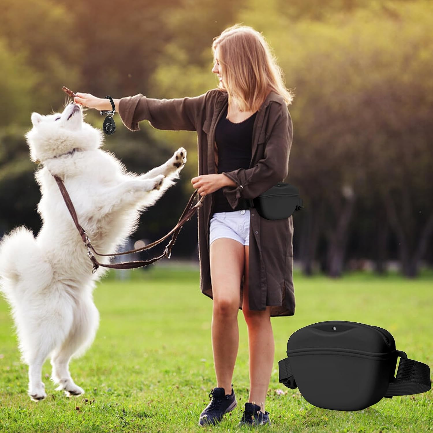 oibrxenl Silicone Dog Treat Pouch with Waist Belt and Training Clicker Magnetic Closure Dog Treat Bag Black Dog Treats Pouch for Pet Training Walking 6 71kzcTfbK5L. AC SL1500