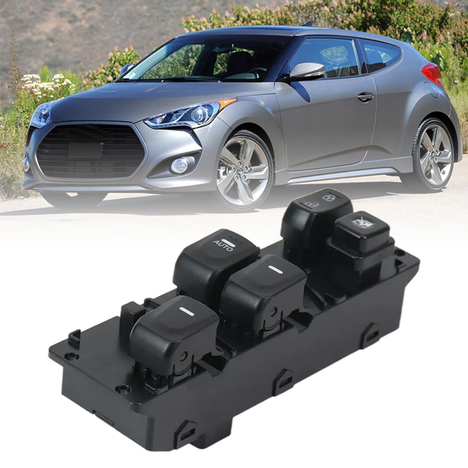 Photo 1 of YINAVAGAD 93570-2V000 Master Power Window Switch for Hyundai Veloster 1.6L 2012 2013 2014 2015 2016 2017, Window Switch Front Left Driver Side Button Replace 935702V000