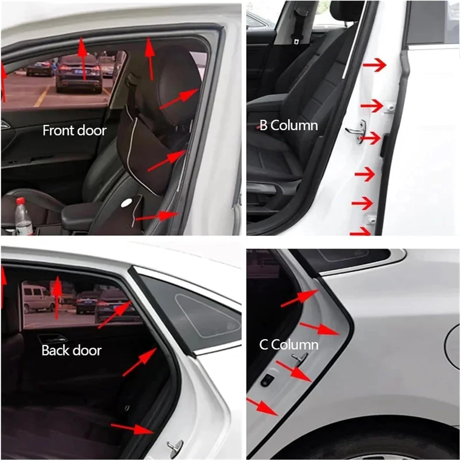 Car Door Seal Strip Rubber Double Layer Sealing Protector Soundproof Waterproof Weather Strips for Car Door Hood Trunk(8 Meters)