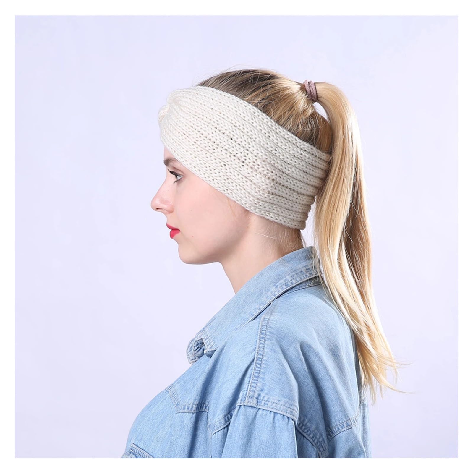 Winter Wool Knitted Headband – Elastic Geometric Hair Band for Women and Girls Hair Accessories(4pcs mix)
