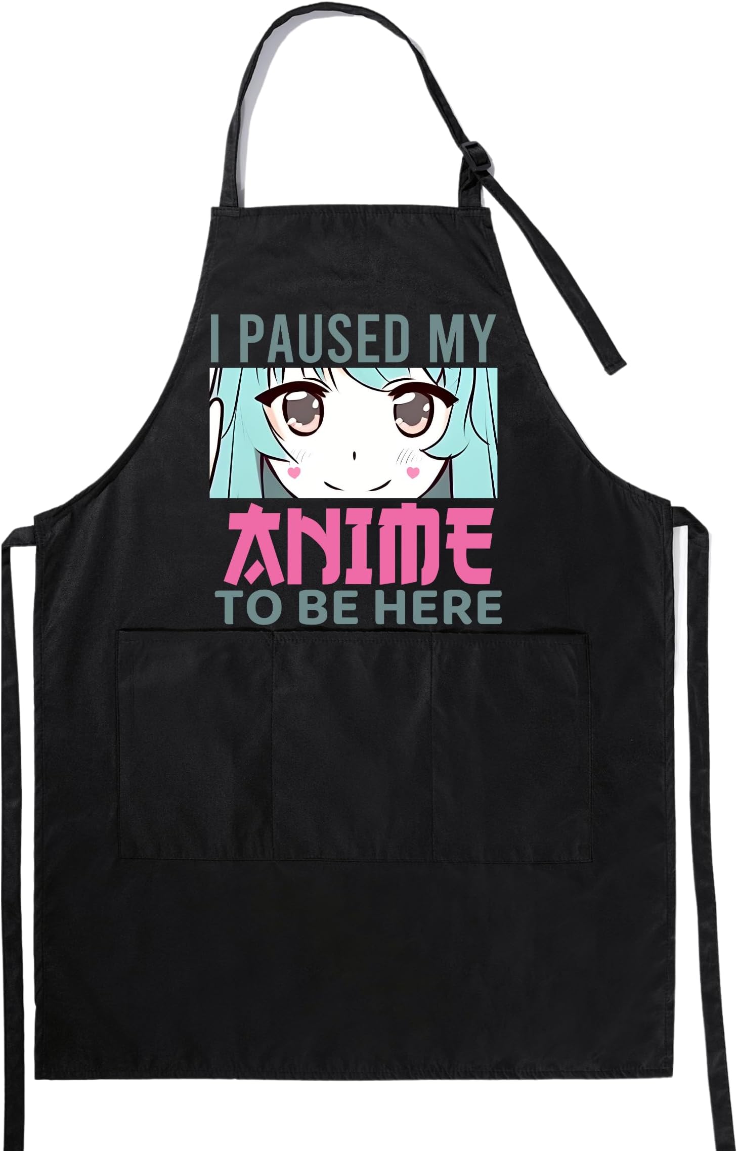 InnoBeta Anime Gifts for Women/Men, Apron With Pockets and Adjustable Neck Strap, Lover Gifts - Paused My Anime to Be Here