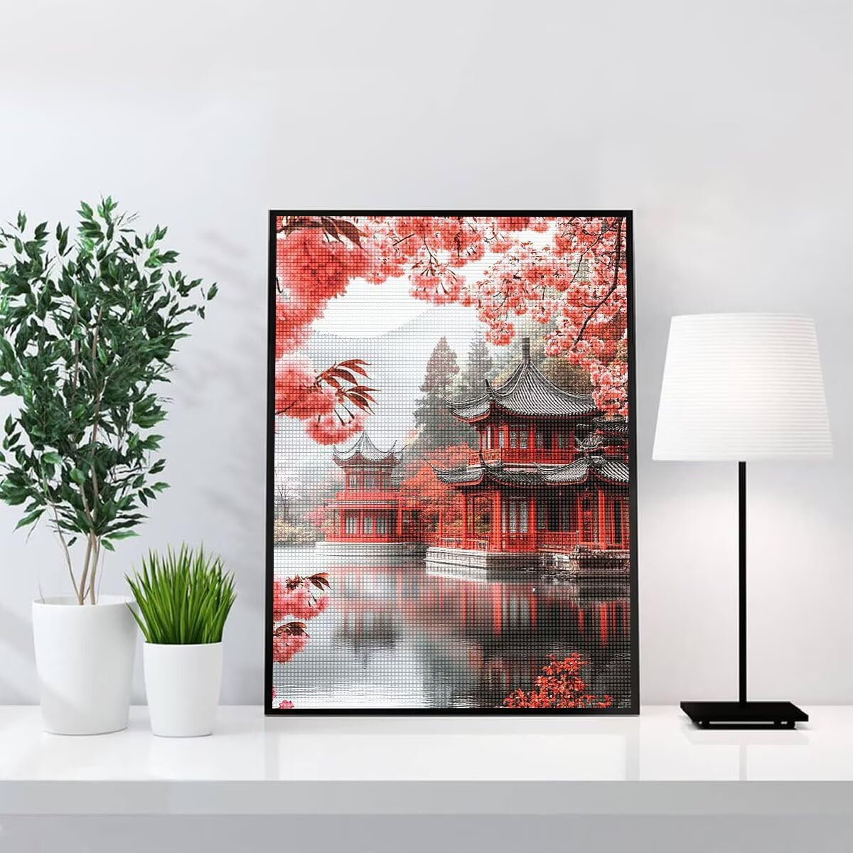 Diamond Painting Kit Completo, Diamond Painting Paesaggio, 5D Quadrato Pittura Diamante Kit Manualidades Adultos DIY Diamantini Crystal Art Disegni Ricamo Punto Croce Artigianale, 80x100cm Lago j0-630