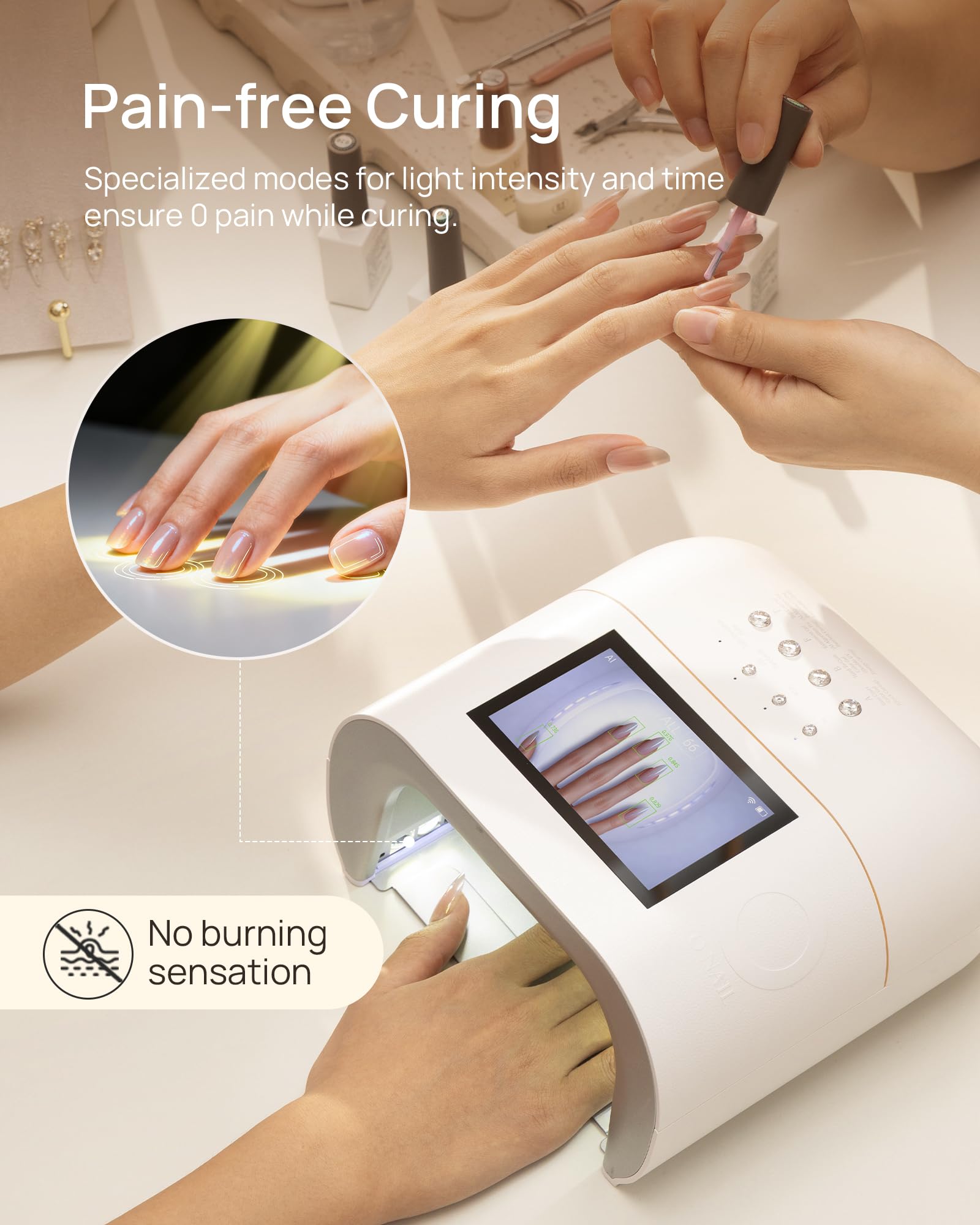 Amazon.com : AI UV LED Nail Lamp for Gel Nails - O NAIL Smart