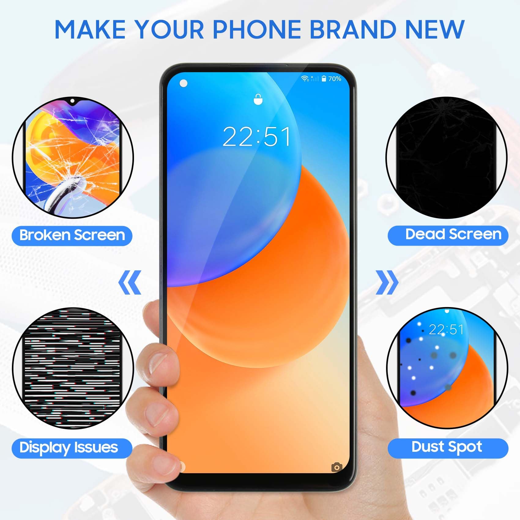 DISPLAY LCD+TOUCH SCREEN SERVICE PACK PER OPPO A72 / A73 5G Display Lcd Touch Screen Service Pack Per Oppo A72 A73 5g Cph2161 Touch Screen Schermo Monitor Vetro No Frame.1.1.1117.gp.4092 - Foto 5