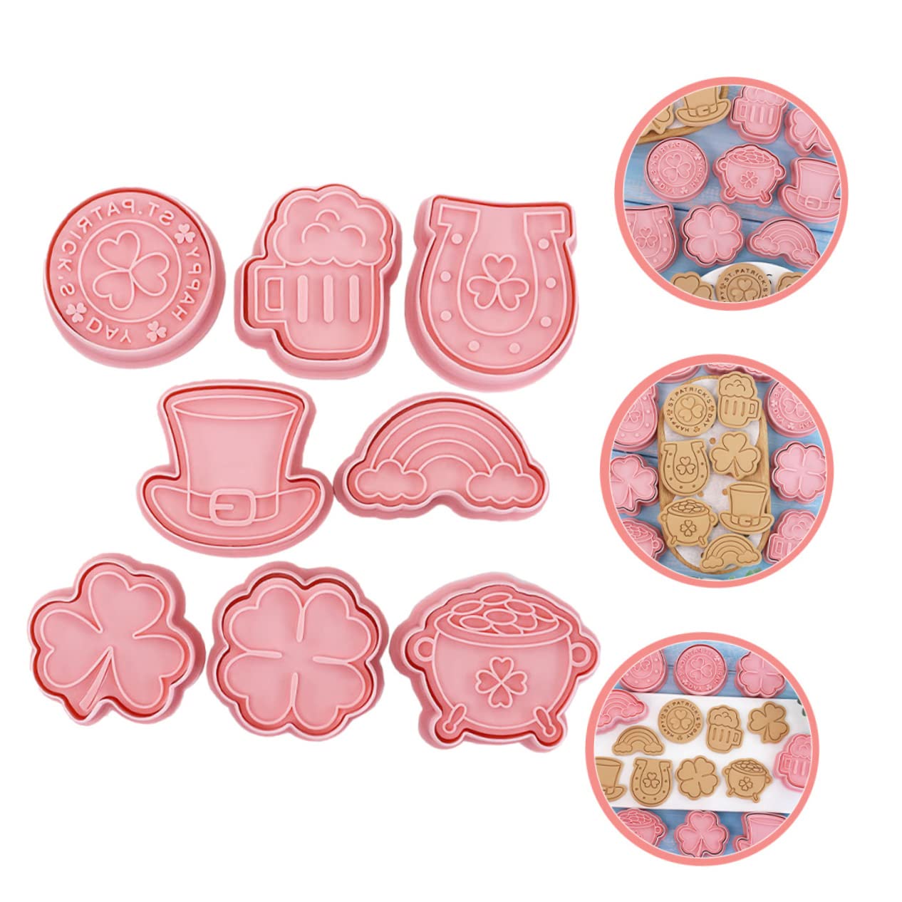 Ciieeo 4 Juegos Herramienta De Troquelado Moldes Para Galletas Del Día De San Patricio Moldes Para Hornear Con Forma De Galletas Cortadores De Galletas Pequeños Máquina Para 8 Uds * 4