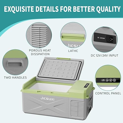 Miniatura 5 de Refrigerador de coche de 12 V, congelador portátil de 17 cuartos de galón, refrigerador de 12 automóviles (-4F  68F), enfriador eléctrico con 1224 V