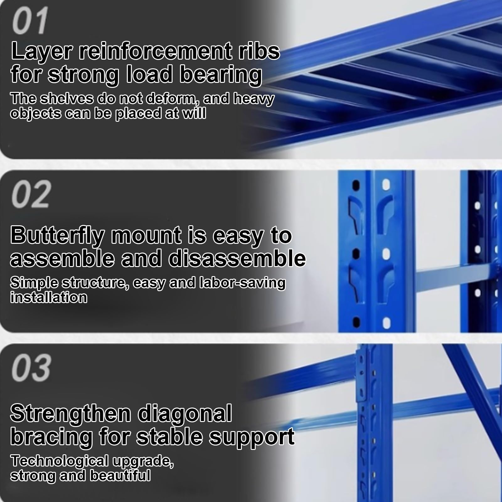 Wytrzymałe wielowarstwowe metalowe regały magazynowe regały o dużej pojemności do magazynów i supermarketów Łatwy montaż Wymiary: 200 x 50 x 200 cm (78,7 x 19,7 x 78,7 cala)