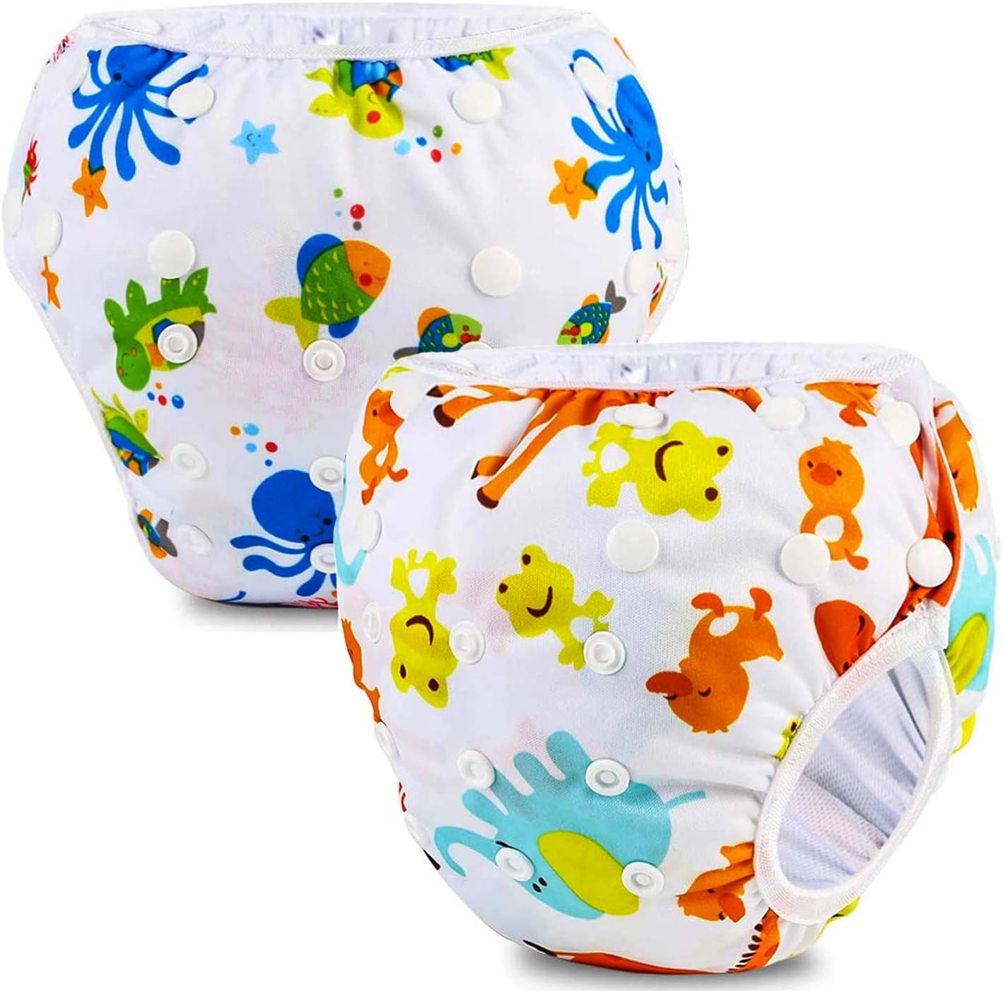 PHOGARY Bébé Couche de Bain (2 pièces), Bébé Réutilisable Couches