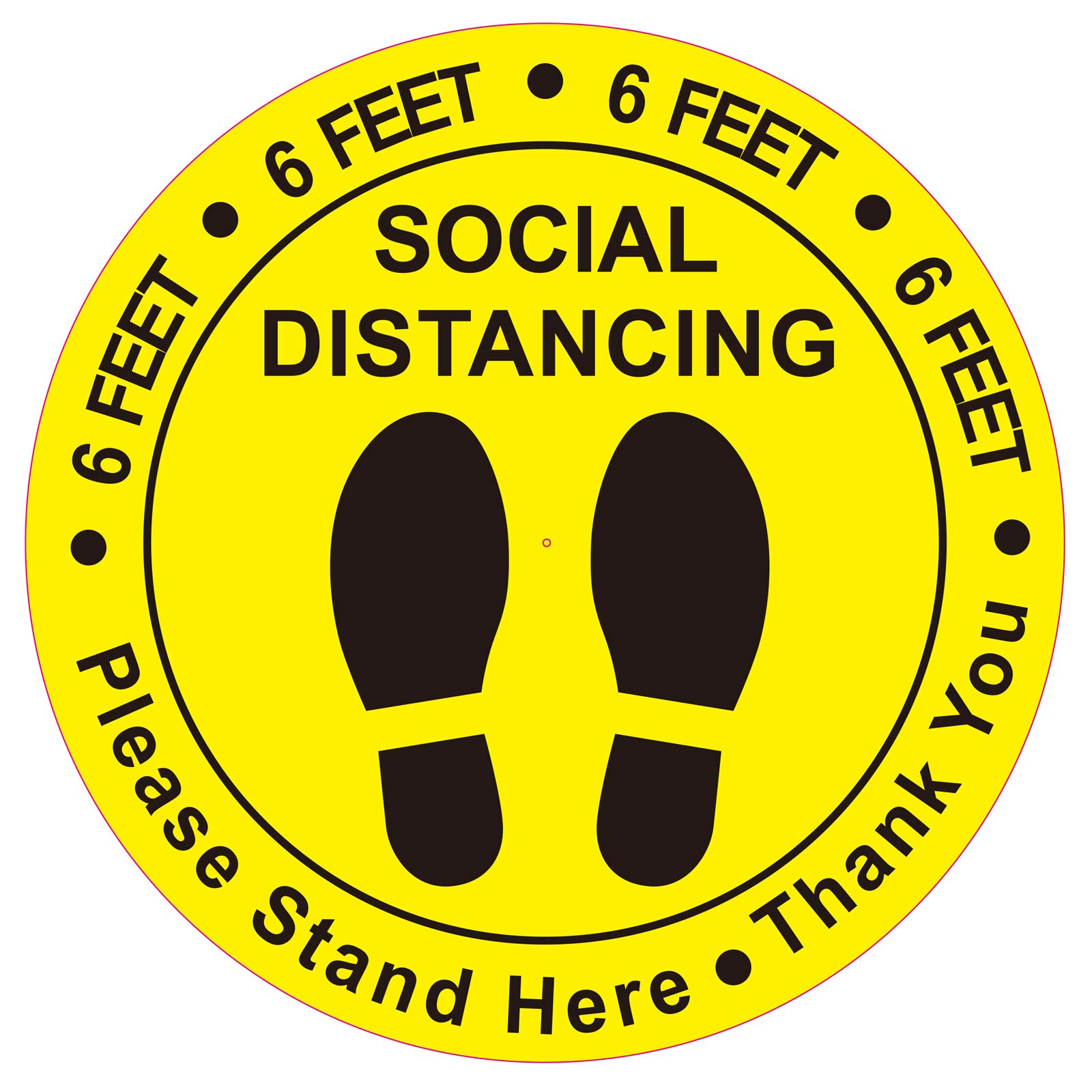 Buy Social Distancing Floor Decals, 12 Pack 11'' Stand Floor Stickers