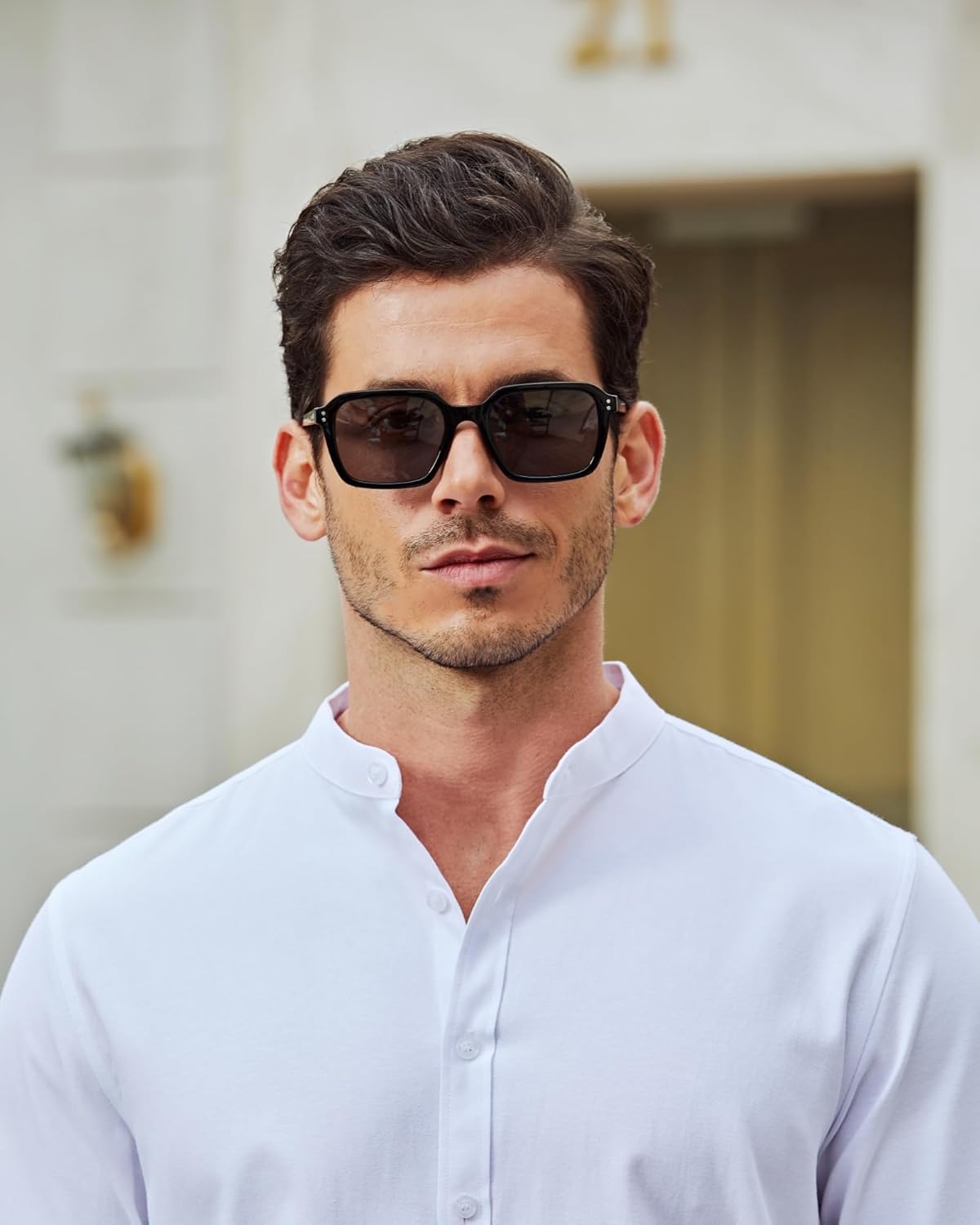 STGATN Retro Square Polarized Sunglasses for Men, UV400 Protection Sun Glasses, Trend Acetate Frame Shades - Image 2