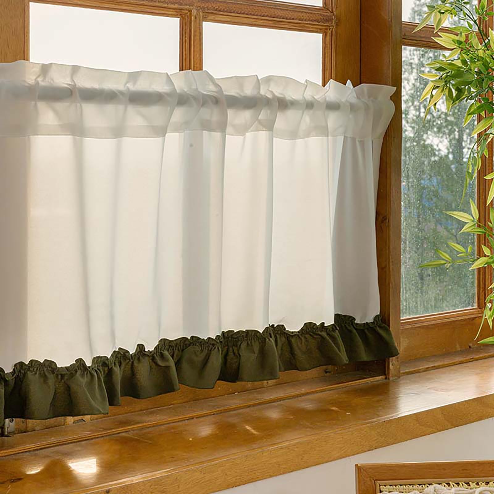 Rideaux de bistrot occultants style campagne taille S pour salon