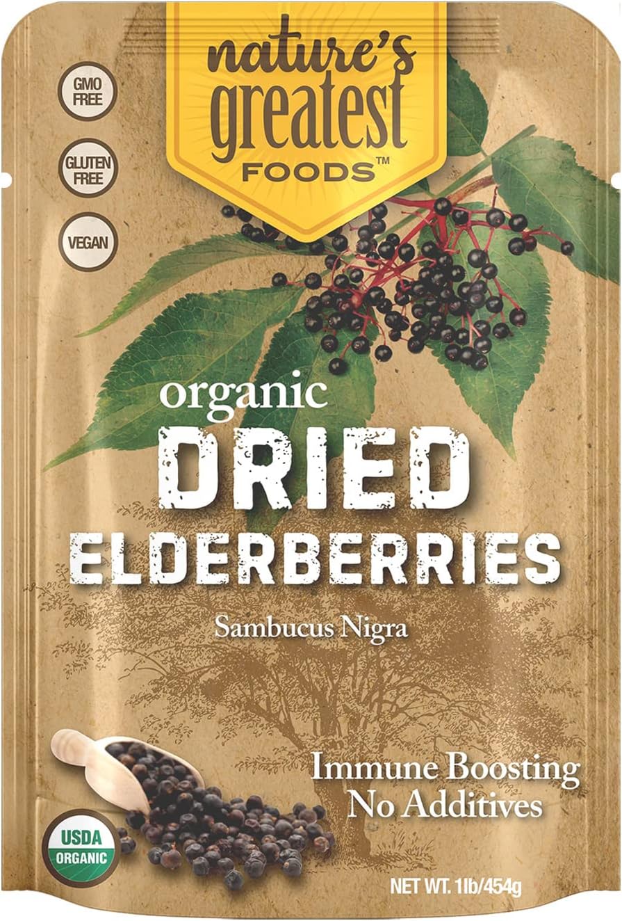 Frontier Coop Dried Elderberries, 8oz Bag, European Whole