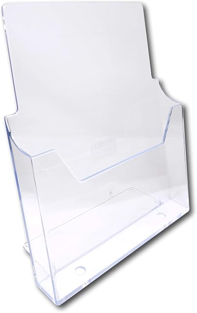 EPOSGEAR® 1 Pack - A4 Freestanding Counter Acrylic Leaflet Flyer Brochure Menu Display Dispenser Holders (Portrait)