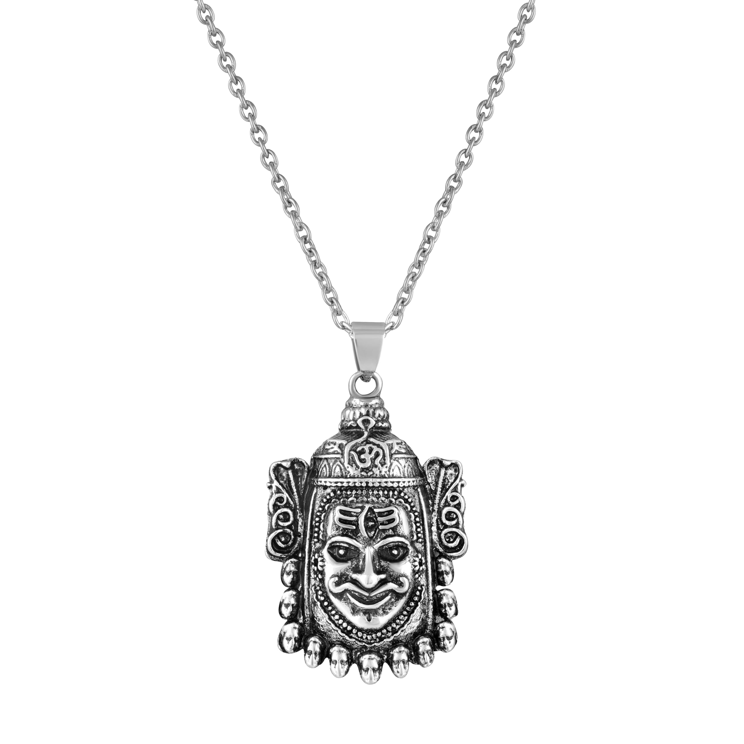 Antique Rhodium Plating Lord Shiva Mahakal Pendant with Chain for Men and Women (PS1101939R)-image-34