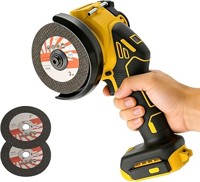 Brushless Cordless Cut-Off Tool for DE-W-A-LT 20V MAX Battery 20,000 RPM Mini Angle Grinder with LED Light & Safety Lock, Includes 2" Blades for Metal, Wood, Tile & Plastic Tool Only