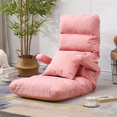 Miniatura 9 de Silla de brazo de piso con soporte de espalda, cuello, lumbar y piernas, ajuste de 3 secciones, sillas reclinables para dormitorio, silla de juego