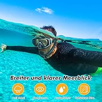KUYOU Snorkel szett felnőtt búvármaszk teljes száraz rendszer uniszex, S/M EU ( 36-40) 2