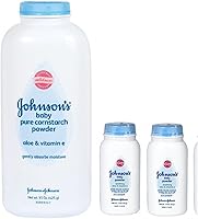 Vista 2 de Johnson's Pure Cornstarch Baby Powder 15 Oz + Johnson's Pure Corstarch Travel Size 1.5 Oz, 2 pk