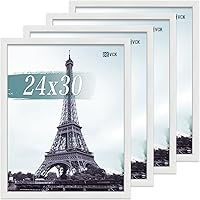 Vista 18 de VCK Paquete de 4 marcos para póster de 16 x 20 pulgadas, de madera maciza negra con veta de madera exclusiva, marco de galería de pared