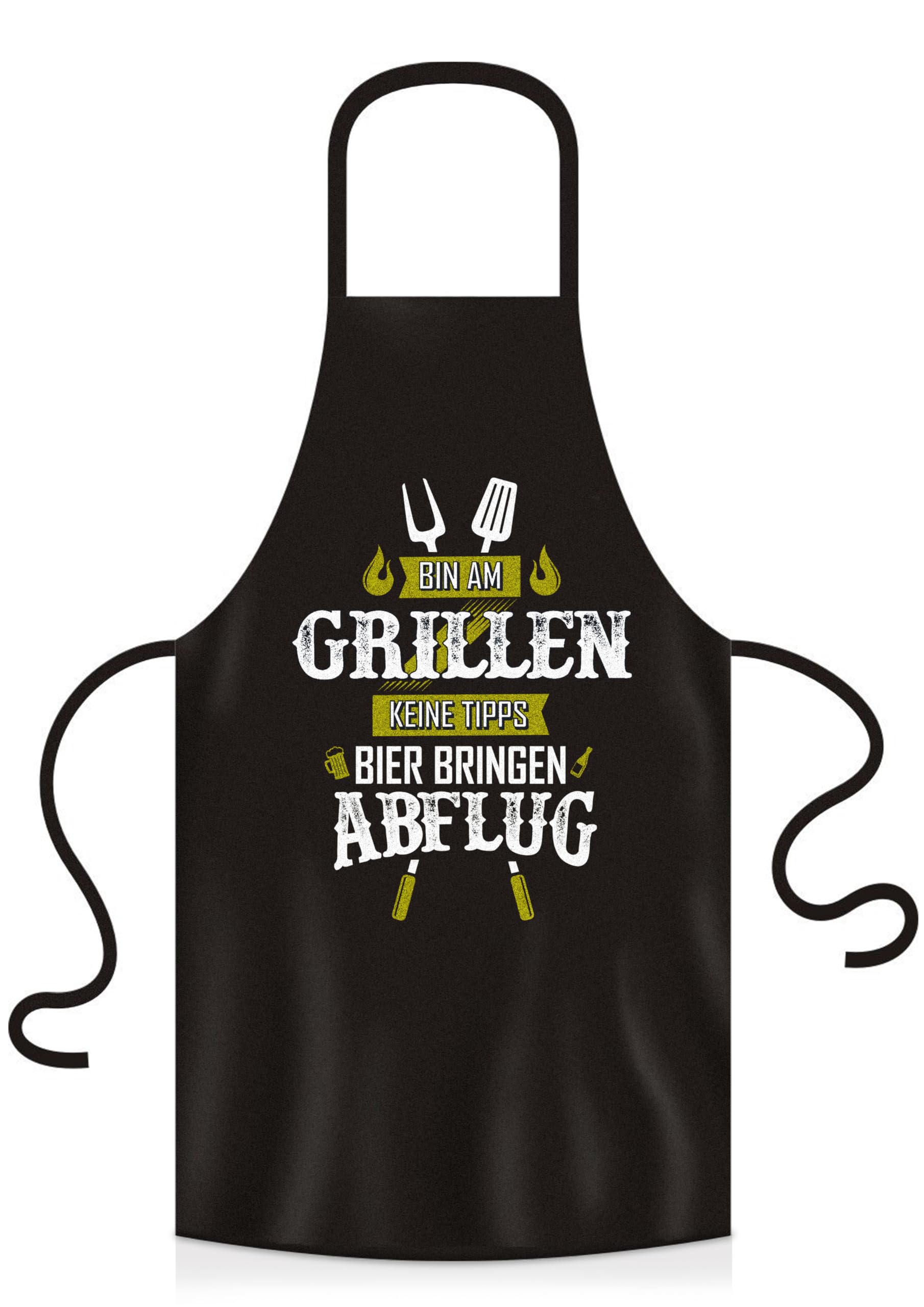 YORA Grillschürze für Männer lustig - Vatertagsgeschenk - Bin am Grillen - Kochschürze Inkl. personalisierbarer Urkunde - lustige Geschenke zum Vatertag (Bin am Grillen)