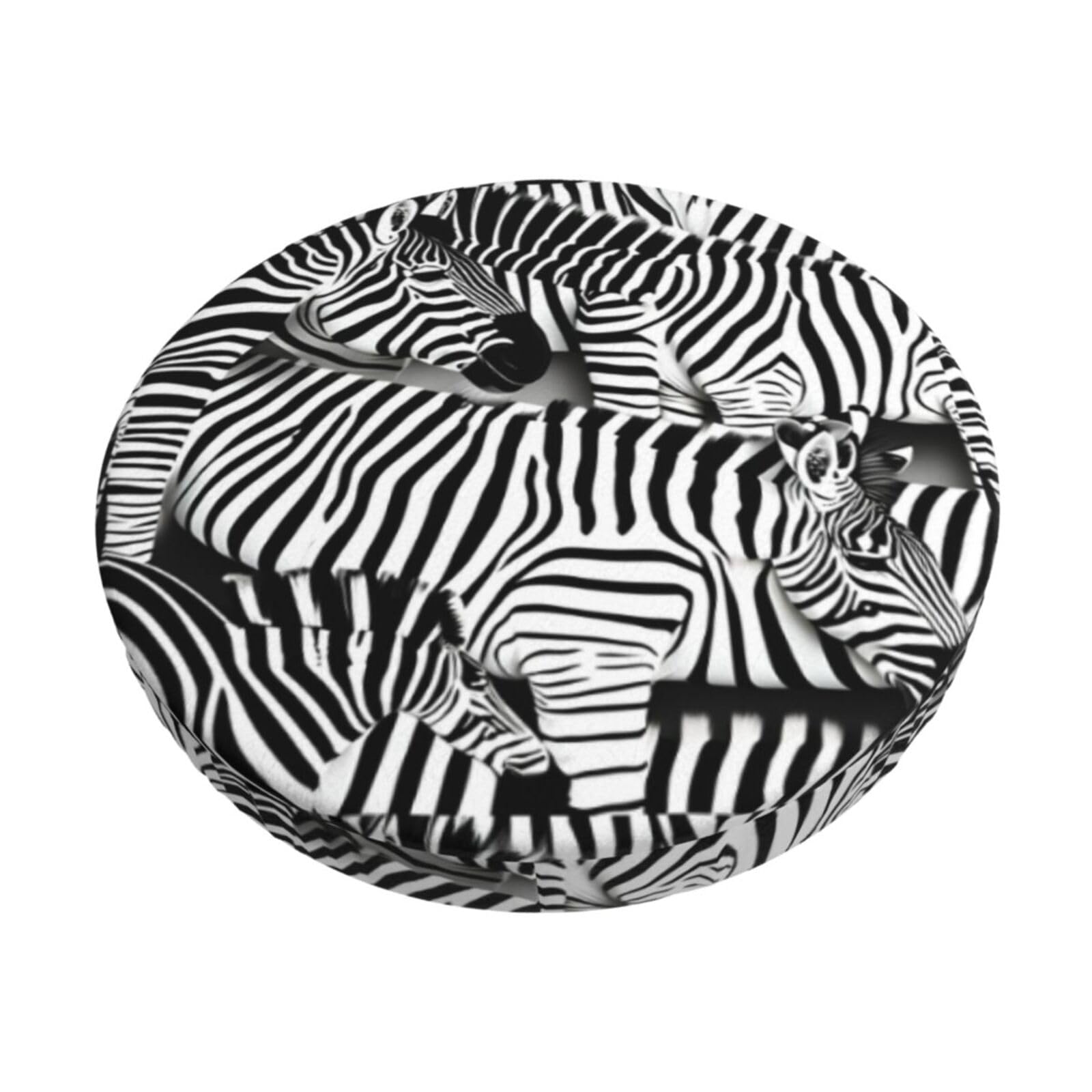 GUCHENP Zebra Print Round Bar Chair Cushion Cover,Washable Chair Protector For Indoor Home Furniture Decor