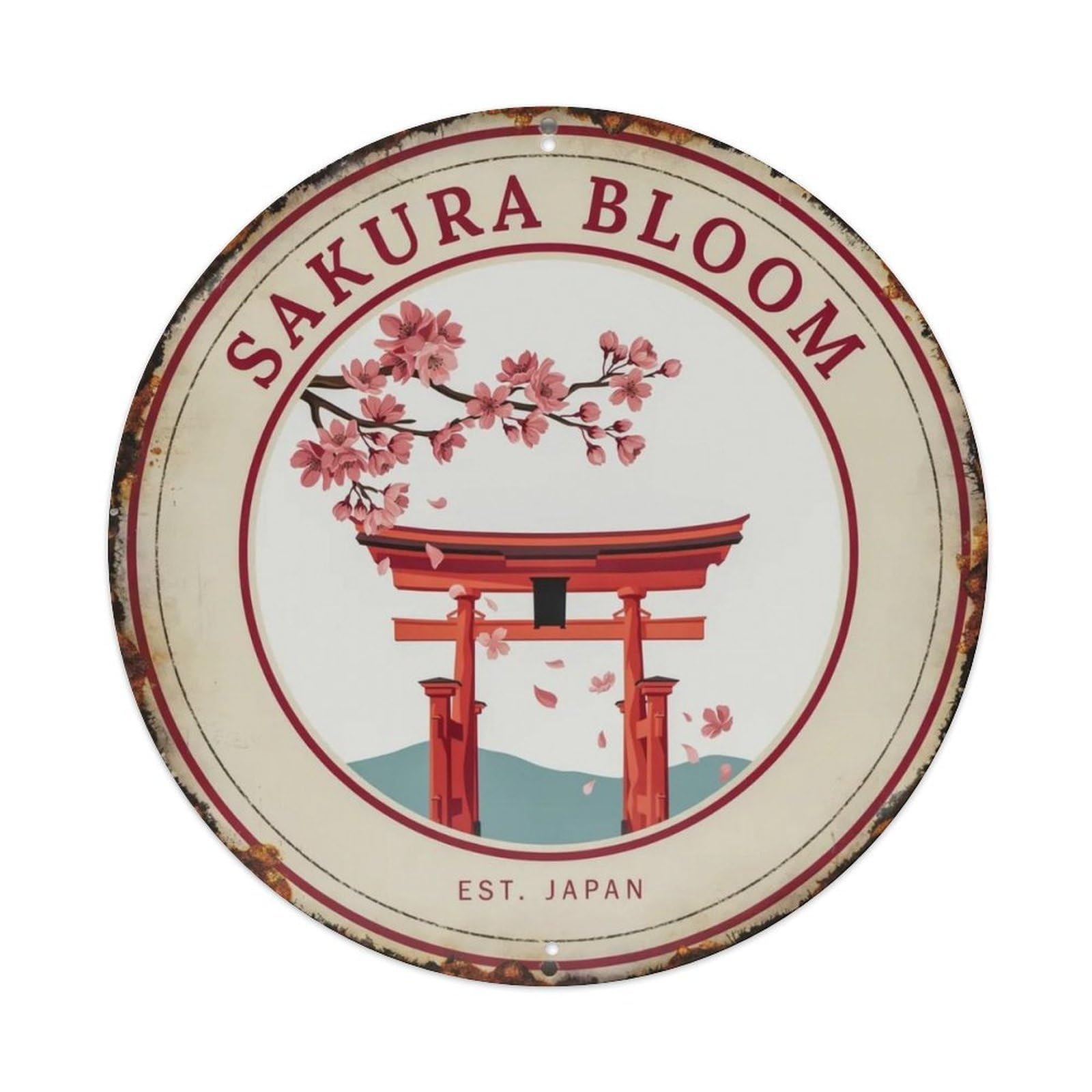 Sakura Bloom Ukiyo-e Metal Tin Sign Plaque