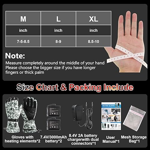 Miniatura 7 de Rechargeable Heated Gloves for Men Women,7.4V Fast Heating Gloves Liners, Hand Warmers Arthritis Gloves, Heater Cold Winter Gloves, Snowmobile