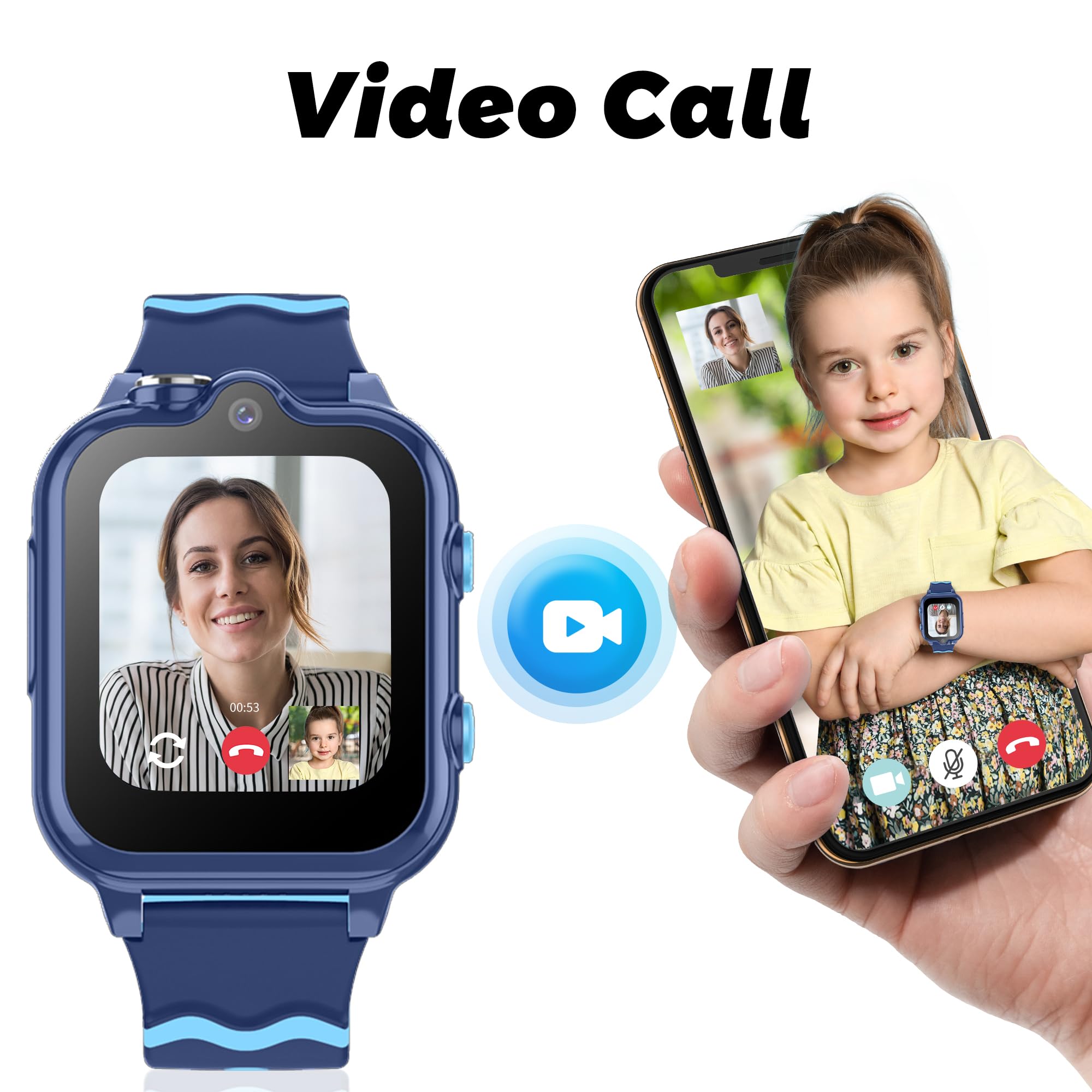 Reloj Inteligente con GPS y Llamadas Smartwatch Niña Niño Teléfono Reloj 4G