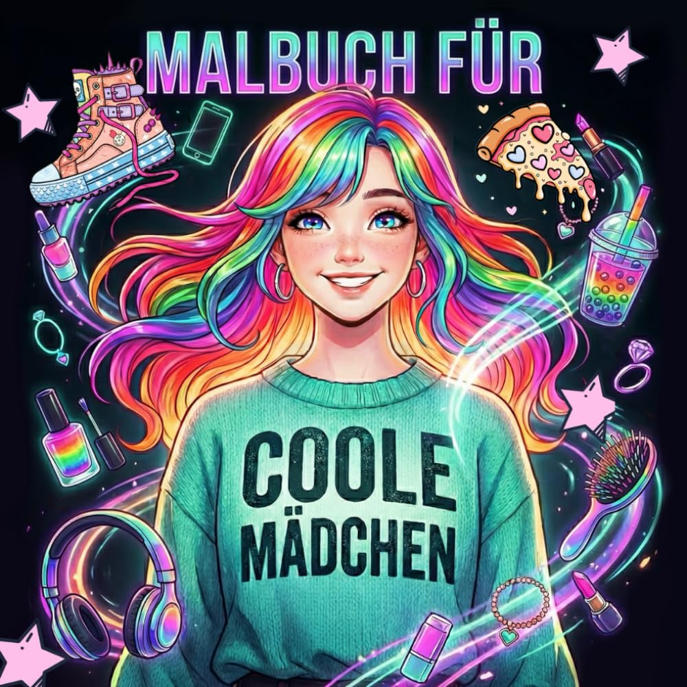 Malbuch für coole Mädchen - Trends, Fashion, Freizeit & Spaß: Alles was das moderne Mädchen ab 10 interessiert | abwechslungsreich | kreativ | trendy